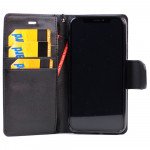 Wholesale iPhone 8 Plus / iPhone 7 Plus Crystal Flip Leather Wallet Case with Strap (Tower Black)